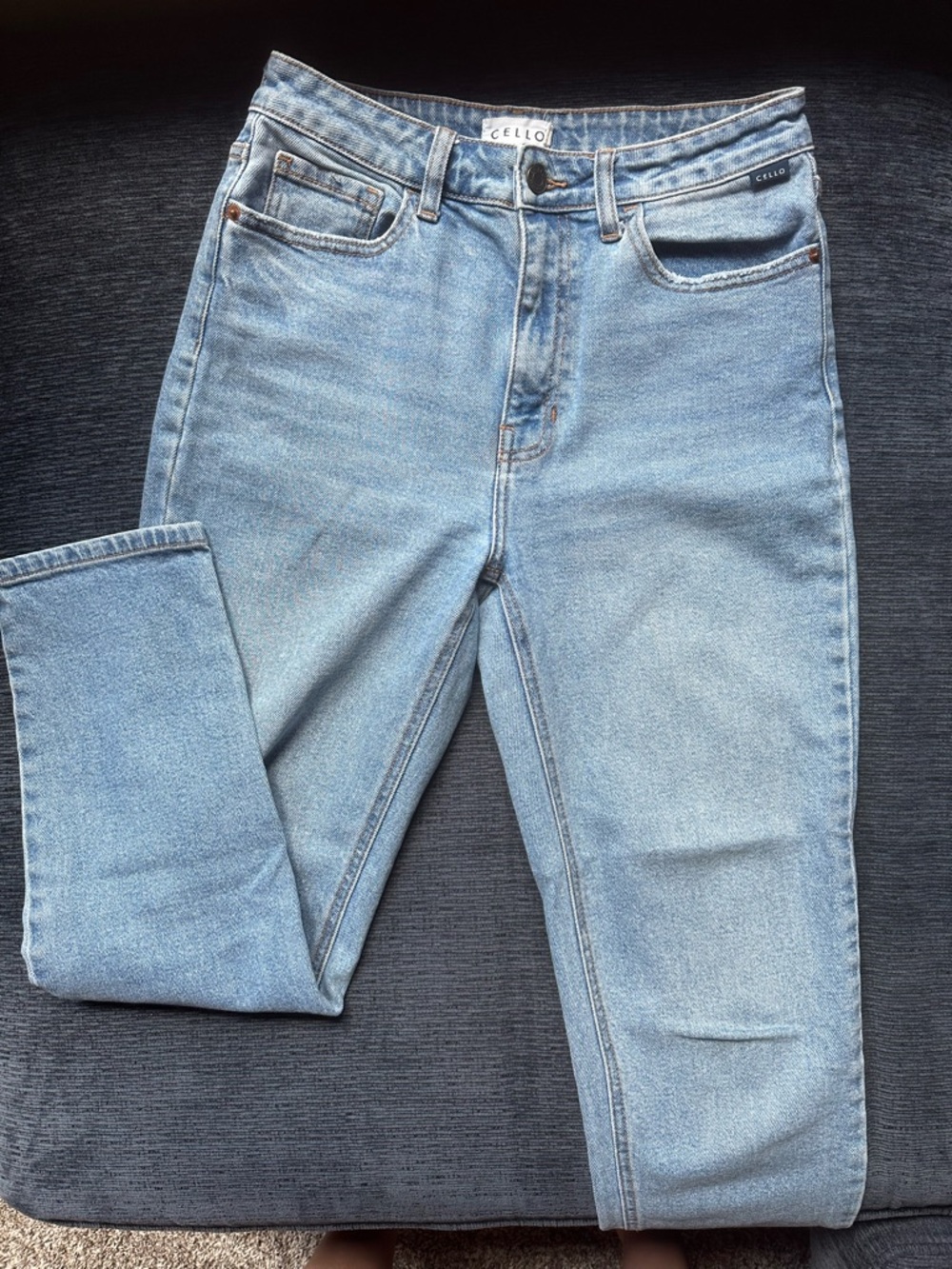 Cello Light Blue Straight-Leg High-Rise Jeans
